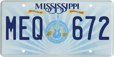 MS license plate MEQ672