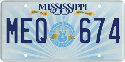 MS license plate MEQ674