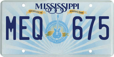 MS license plate MEQ675