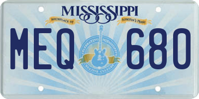 MS license plate MEQ680