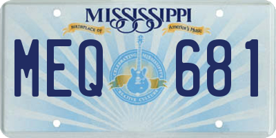 MS license plate MEQ681