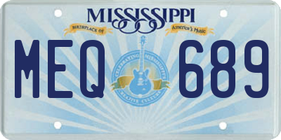 MS license plate MEQ689