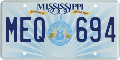 MS license plate MEQ694