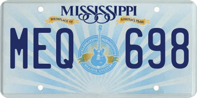 MS license plate MEQ698