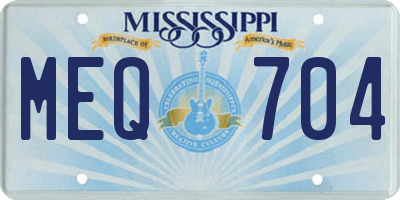 MS license plate MEQ704