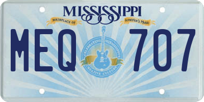 MS license plate MEQ707