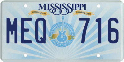 MS license plate MEQ716