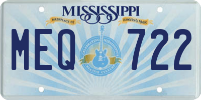 MS license plate MEQ722
