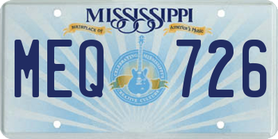MS license plate MEQ726