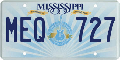 MS license plate MEQ727