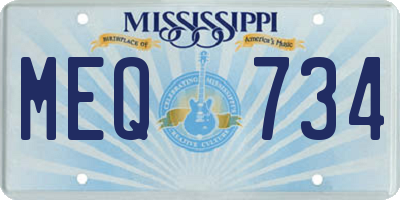 MS license plate MEQ734