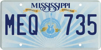 MS license plate MEQ735