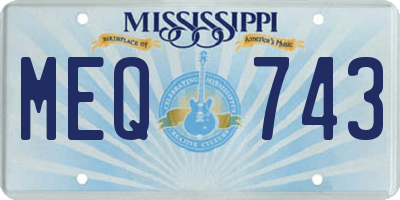 MS license plate MEQ743
