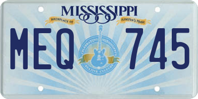 MS license plate MEQ745