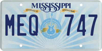 MS license plate MEQ747