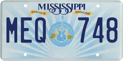 MS license plate MEQ748
