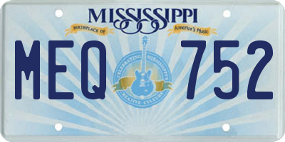 MS license plate MEQ752