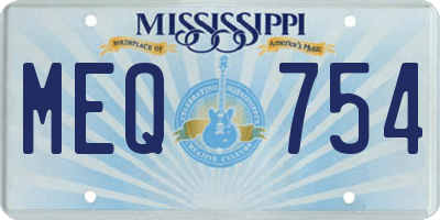 MS license plate MEQ754