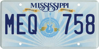 MS license plate MEQ758