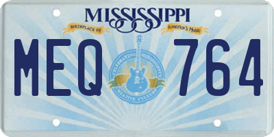 MS license plate MEQ764