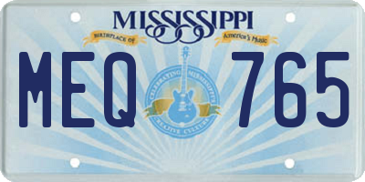 MS license plate MEQ765