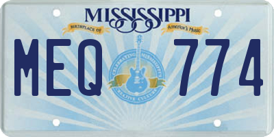 MS license plate MEQ774