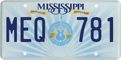 MS license plate MEQ781