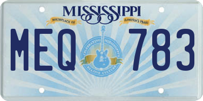 MS license plate MEQ783