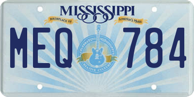 MS license plate MEQ784