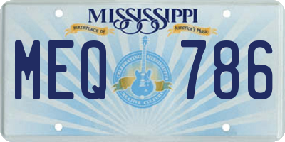 MS license plate MEQ786