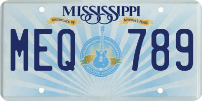 MS license plate MEQ789