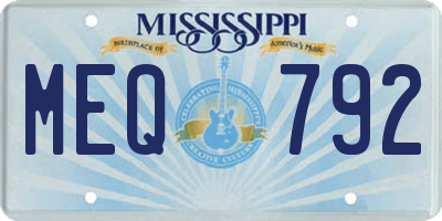 MS license plate MEQ792