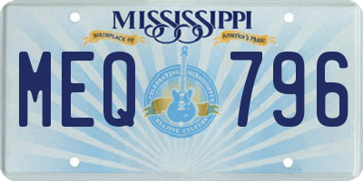 MS license plate MEQ796