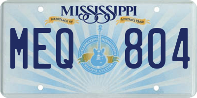 MS license plate MEQ804