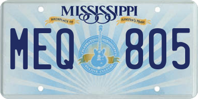 MS license plate MEQ805