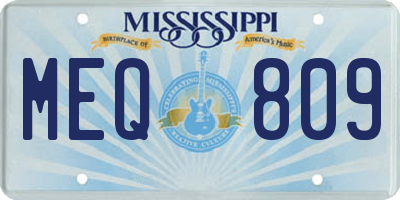 MS license plate MEQ809