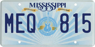 MS license plate MEQ815