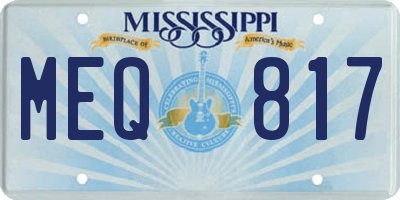 MS license plate MEQ817