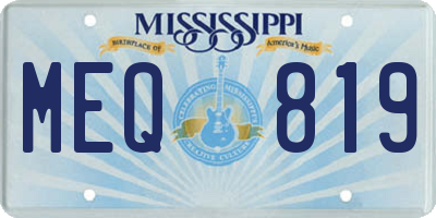 MS license plate MEQ819
