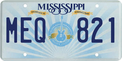 MS license plate MEQ821