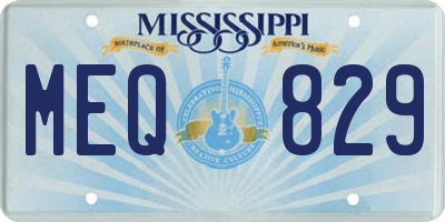 MS license plate MEQ829