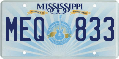MS license plate MEQ833