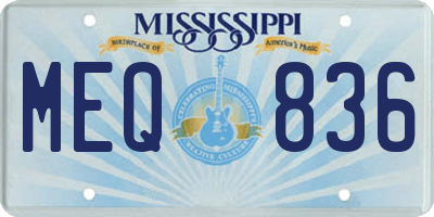MS license plate MEQ836