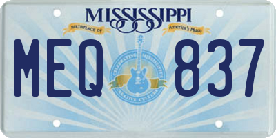 MS license plate MEQ837