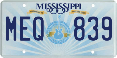 MS license plate MEQ839