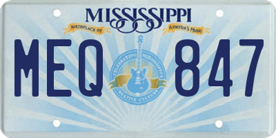 MS license plate MEQ847