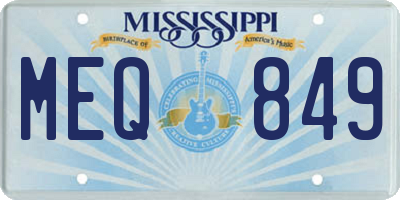 MS license plate MEQ849