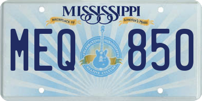MS license plate MEQ850
