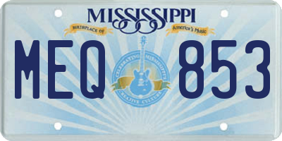 MS license plate MEQ853