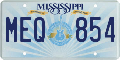 MS license plate MEQ854